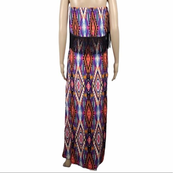 Justify Multi Color Fringed Maxi Dress - Picture 4 of 11